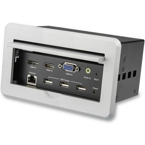 StarTech.com Conference Table Connectivity Box for A/V - USB Charging - LAN - HDMI / VGA / DisplayPort Inputs - HDMI Output - 4K BOX4HDECP2