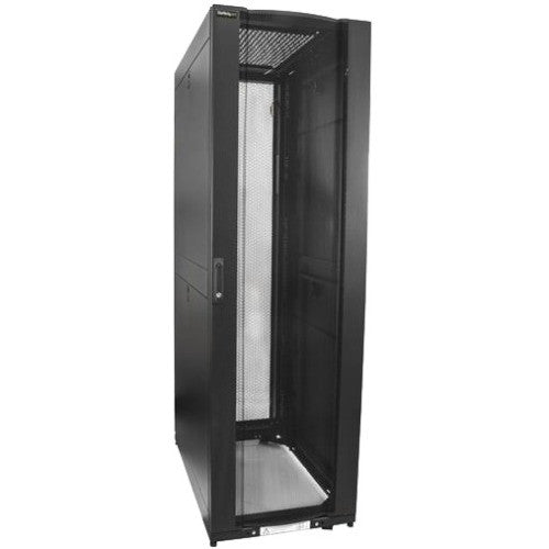 StarTech.com Armoire rack de serveur 42U 19" / 4 montants réglables de profondeur 3-35" Boîtier ventilé pour équipement informatique/réseau de données à verrouillage mobile avec roulettes RK4242BK24