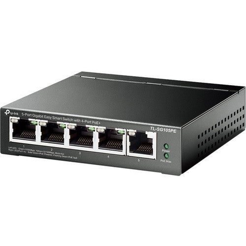 Switch intelligent facile Gigabit TP-Link 5 ports avec PoE+ 4 ports TL-SG105PE