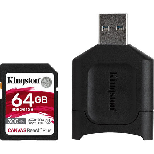 Kingston Canvas React Plus 64 GB Class 10/UHS-II (U3) SDXC MLPR2/64GB