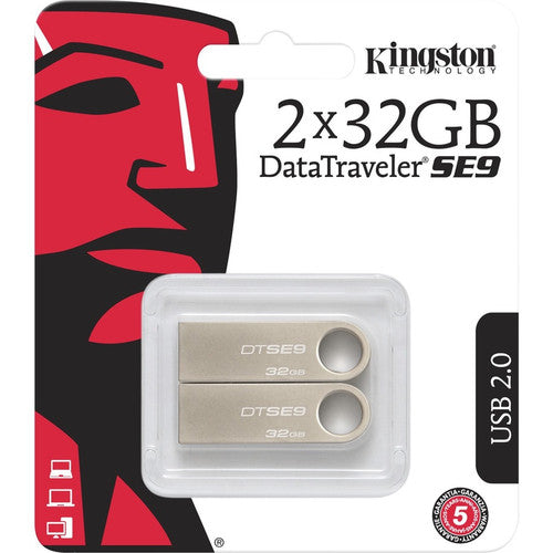Kingston 32GB USB DataTraveler SE9 (Metal casing) (2 Pack) DTSE9H/