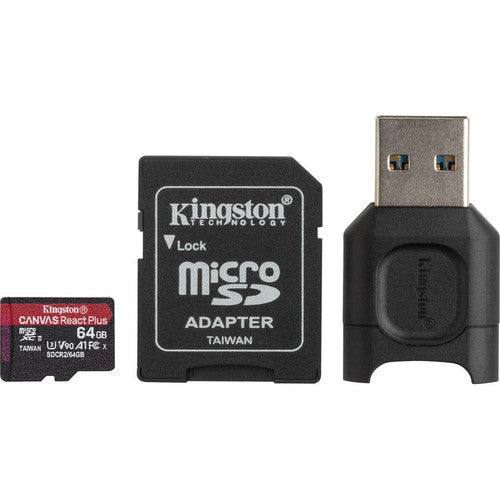 Kingston Canvas React Plus 64 GB Class 10/UHS-II (U3) microSDXC MLPMR2/64GB