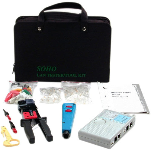 StarTech.com Kit d'outils d'installation réseau professionnel RJ45 avec étui de transport – Kit d'installation réseau – Kit de test d'outils réseau CTK400LAN