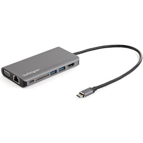 StarTech.com USB C Multiport Adapter - USB-C Mini Travel Dock w/ 4K HDMI or 1080p VGA - 100W PD Pass-Through, 3x USB, SD, GbE, Audio DKT30CHVAUSP