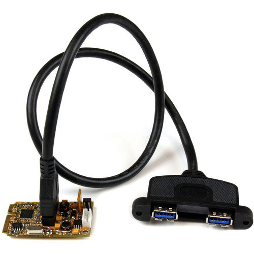 StarTech.com 2 Port SuperSpeed Mini PCI Express USB 3.0 Adapter Card w/ Bracket Kit and UASP Support MPEXUSB3S22B