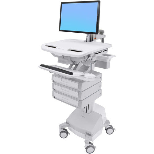 Ergotron StyleView Cart with LCD Pivot, SLA Powered, 3 Drawers (1x3) SV44-1331-1