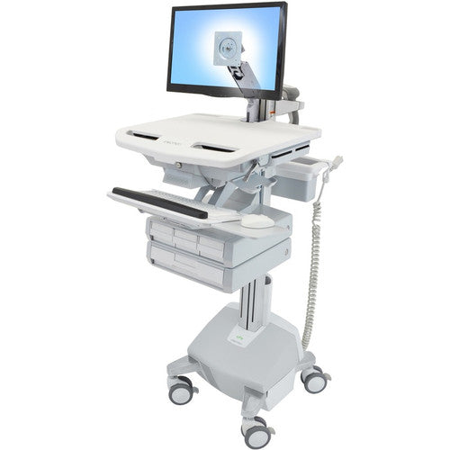 Ergotron StyleView Cart with LCD Arm, LiFe Powered, 4 Drawers SV44-1242-1