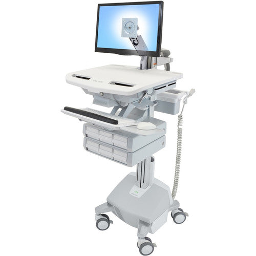 Ergotron StyleView Cart with LCD Arm, LiFe Powered, 6 Drawers SV44-1262-1