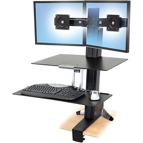 Ergotron WorkFit-S Desk Mount for Monitor, Keyboard - Black 33-349-200