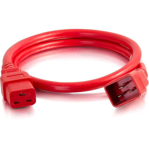 Cordon d'alimentation C2G 6 pieds 12AWG (IEC320C20 à IEC320C19) - Rouge 17739