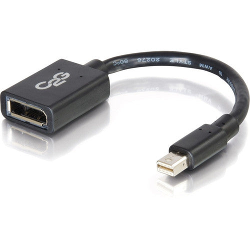 Adaptateur C2G 6 pouces Mini DisplayPort vers DisplayPort 4K 30 Hz - Noir 54303