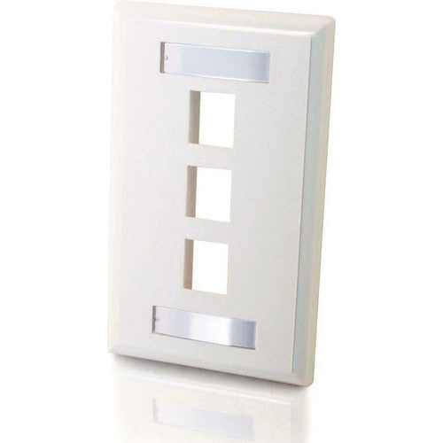 C2G 3 Socket Keystone Network/Multimedia Faceplate 03412