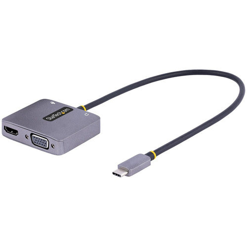 StarTech.com Adaptateur vidéo USB C, adaptateur multiport USB C vers HDMI VGA, sortie audio 3,5 mm, 4K 60 Hz HDR, 100 W PD 3.0, adaptateur d'affichage USB C 122-USBC-HDMI-4K-VGA