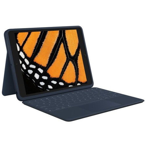 Étui pour clavier Logitech Rugged Combo 3 Touch avec trackpad pour iPad® (7e, 8e et 9e générations) - Bleu (boîte marron) 920-010342