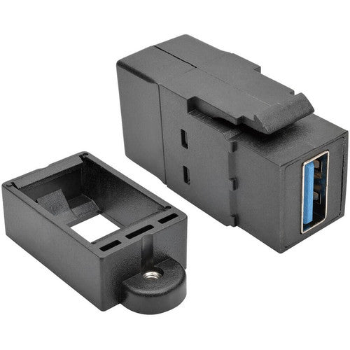 Tripp Lite USB 3.0 All-in-One Keystone/Panel Mount Coupler (F/F), Black U325-000-KP-BK