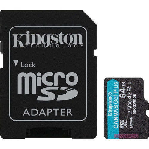 Kingston Canvas Go! Plus 64 GB Class 10/UHS-I (U3) V30 microSDXC SDCG3/64GBCR