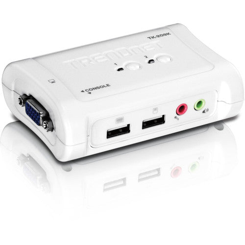 TRENDnet Kit commutateur KVM USB 2 ports et câble avec audio, gestion de deux PC, USB 1.1, hot-plug, auto-scan, raccourcis clavier, compatible Windows et Linux, TK-209K TK-209K