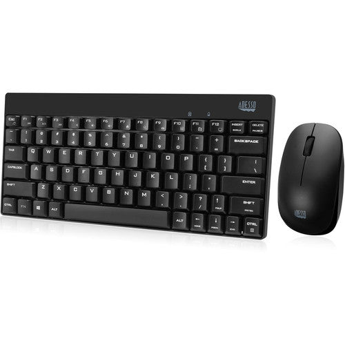 Adesso WKB-1100CB - Wireless Spill Resistant Mini Keyboard &amp; Mouse Combo WKB-1100CB