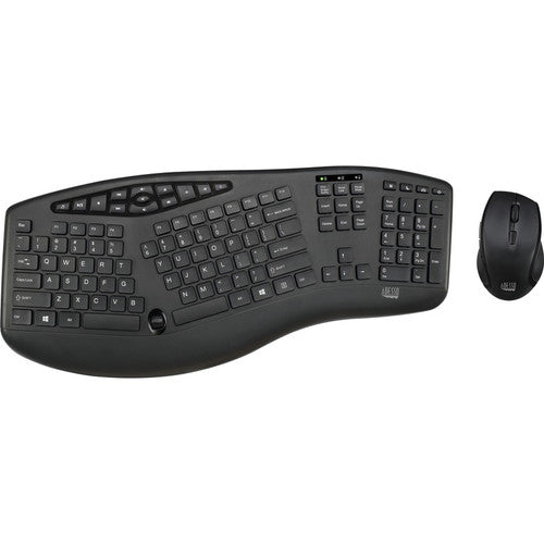 Adesso TruForm Wireless Ergonomic Keyboard And Optical Mouse WKB-1600CB