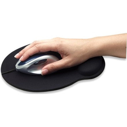 Manhattan Support de poignet en gel et tapis de souris, noir, 241 à 203 à 40 mm, base antidérapante, garantie à vie, emballage de vente au détail sur carte 434362