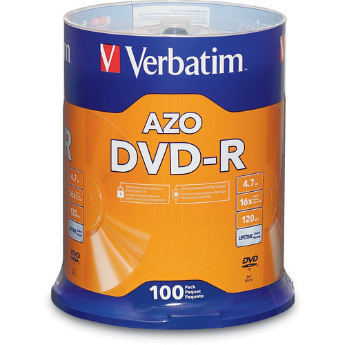 Verbatim 95102 Support DVD enregistrable - DVD-R - 16x - 4,70 Go - Paquet de 100 broches 95102