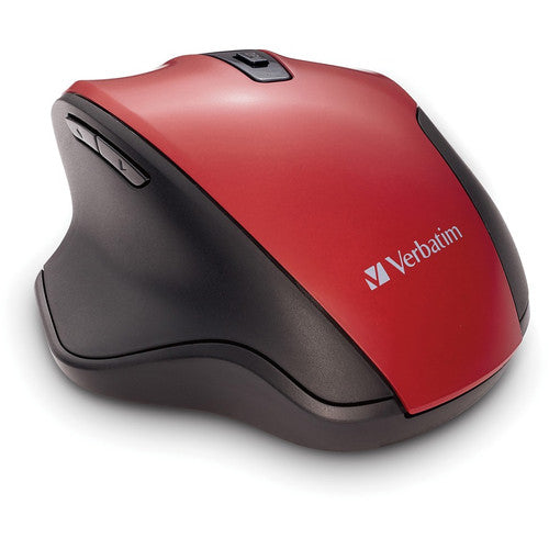 Verbatim Silent Ergonomic Wireless Blue LED Mouse - Red 70243