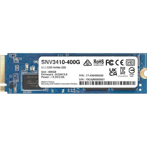 Synology SNV3000 SNV3410-400G 400 GB Solid State Drive - M.2 2280 Internal - PCI Express NVMe (PCI Express NVMe 3.0 x4) SNV3410-400G