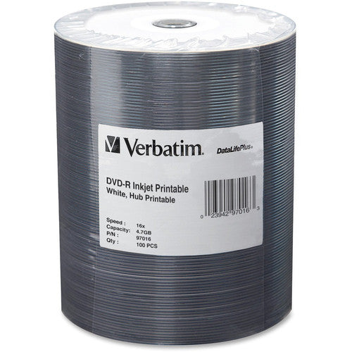 Verbatim 97016 DVD Recordable Media - DVD-R - 16x - 4.70 GB - 100 Pack Wrap 97016
