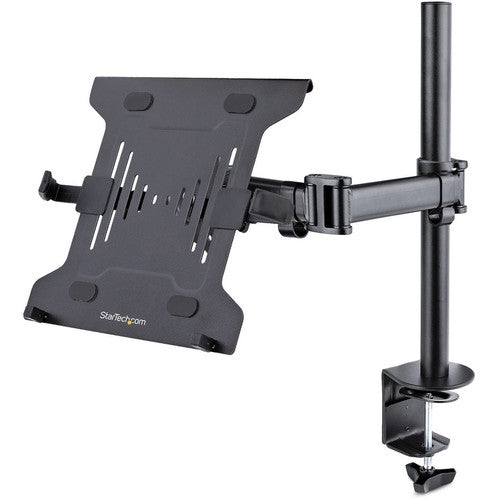 StarTech.com Support de bureau pour ordinateur portable, support pour moniteur et bras pour ordinateur portable, écrans jusqu'à 34 pouces (8 kg / 17,6 lb), bras de plateau pour ordinateur portable VESA, pince/œillet A-LAPTOP-DESK-MOUNT