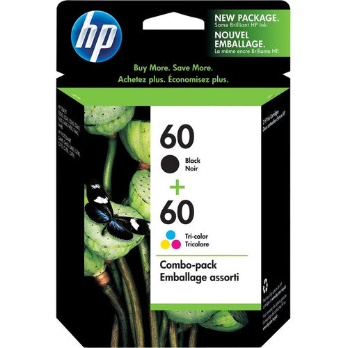 Cartouche d'encre jet d'encre authentique HP 60 - Noir, tricolore - 2 / Paquet N9H63FN#140
