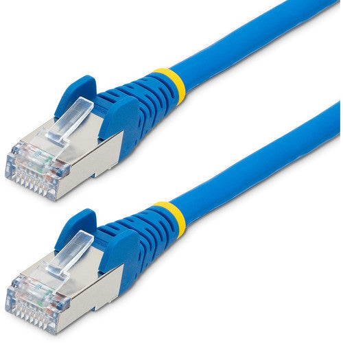 StarTech.com Câble Ethernet CAT6a de 0,9 m, bleu, faible fumée, sans halogène (LSZH) 10 GbE 100 W PoE S/FTP Cordon de brassage réseau RJ-45 sans accroc NLBL-3F-CAT6A-PATCH