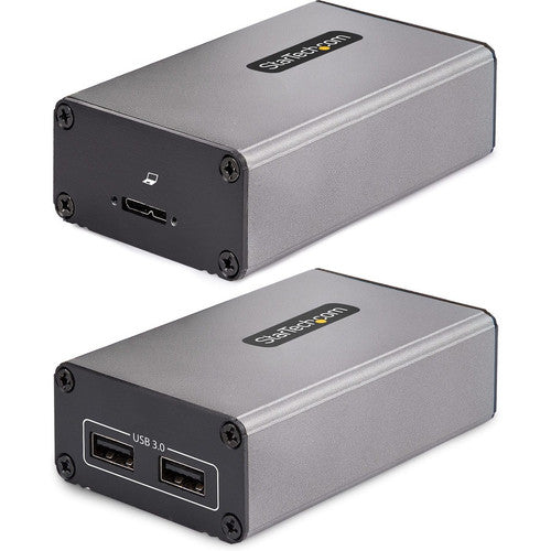 StarTech.com 2-Port USB 3.0 Extender over OM3 Multimode Fiber, LC/LC, 2x 5Gbps USB-A Hub, 350m (1150ft), Durable USB Fiber Optic Extender F35023-USB-EXTENDER