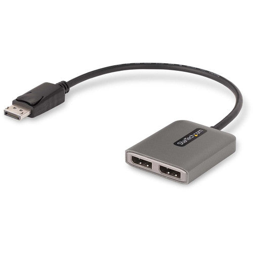 StarTech.com 2-Port DisplayPort MST Hub, Dual 4K 60Hz, DP 1.4 Multi-Monitor Video Adapter, 1ft Built-in Cable, USB Powered, Windows Only MST14DP122DP