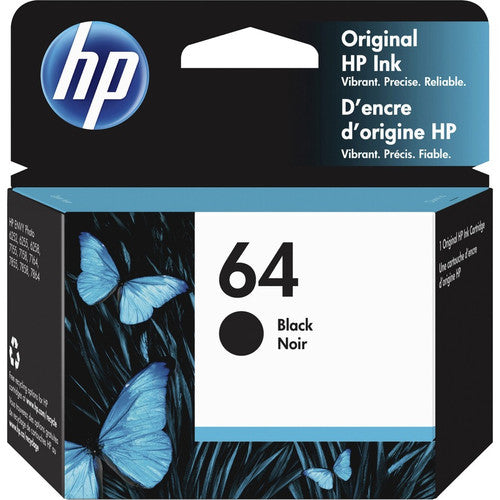 HP 64 Original Inkjet Ink Cartridge - Black - 1 Each N9J90AN#140