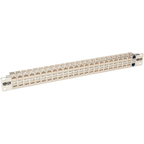 Tripp Lite 48-Port Cat6a Patch Panel Rackmount Shielded Feedthrough RJ45 1U N254-048-SH-6A