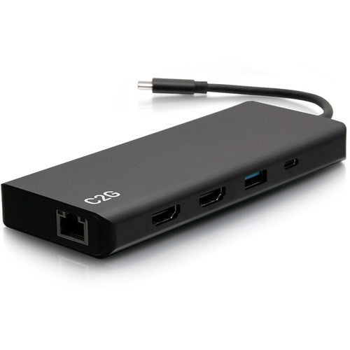 Station d'accueil double écran C2G 4K USB C avec alimentation - HDMI, Ethernet, USB, 3,5 mm et 60 W C2G54487