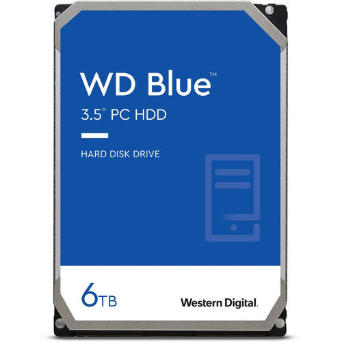 WD Blue WD60EZAX 6 TB Hard Drive - 3.5" Internal - SATA (SATA/600) - Conventional Magnetic Recording (CMR) Method WD60EZAX