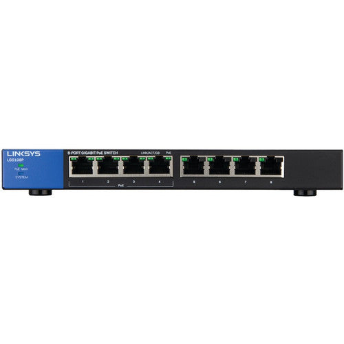 Commutateur PoE+ Gigabit de bureau professionnel à 8 ports Linksys LGS108P LGS108P