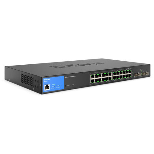 Linksys 24-Port Managed Gigabit PoE+ Switch with 4 1G SFP Uplinks LGS328PC