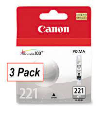 Canon CLI-221 Original Inkjet Ink Cartridge - Gray - 3 / Pack 2950B001-K