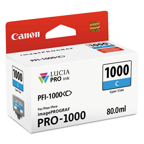 Canon LUCIA PRO PFI-1000 Original Inkjet Ink Cartridge - Cyan Pack 0547C002