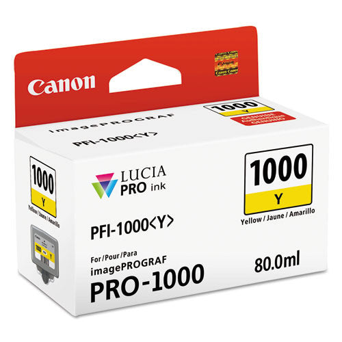 Canon LUCIA PRO PFI-1000Y Original Inkjet Ink Cartridge - Yellow Pack 0549C002