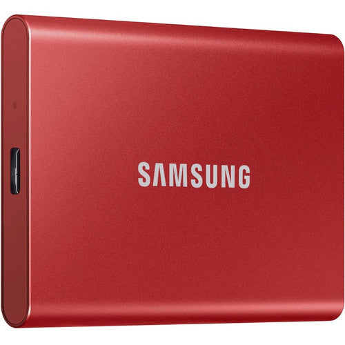 Disque SSD portable Samsung T7 MU-PC1T0R/AM 1 To - Externe - PCI Express NVMe - Rouge métallisé MU-PC1T0R/AM