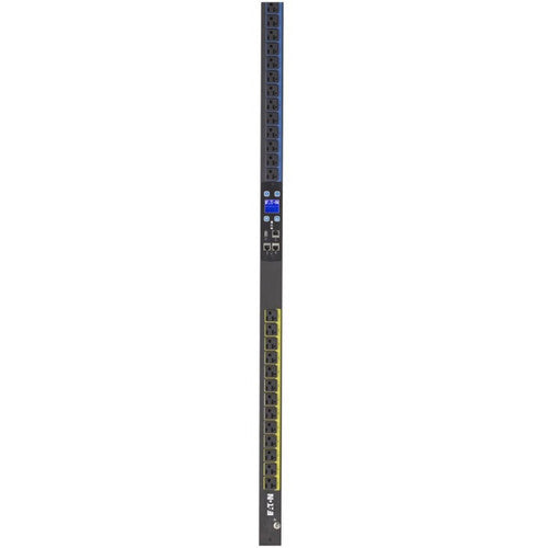 PDU rack d'entrée avec compteur Eaton, 0U, entrée L21-30P, 8,64 kW max, 120/208 V, 24 A, cordon de 3 m, triphasé, prises : (24) 5-20R EMI344-10