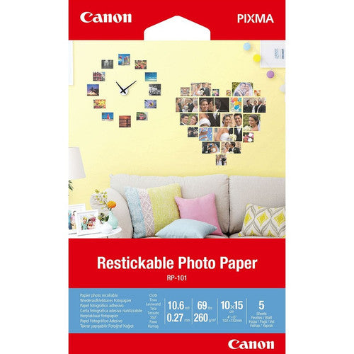 Autocollants photo amovibles Canon, 4x6", 5 feuilles 3635C002