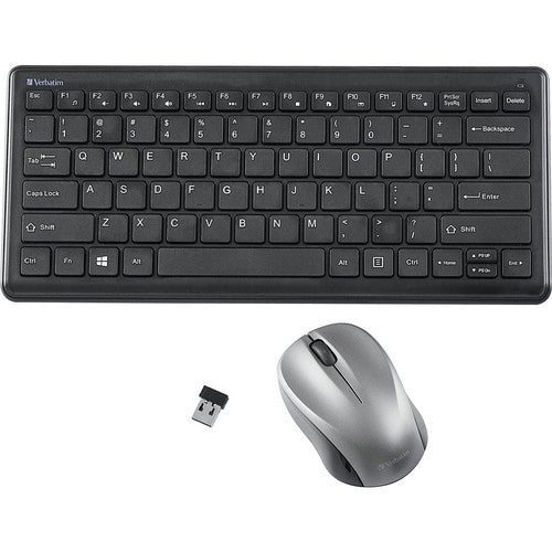 Clavier et souris compacts sans fil silencieux Verbatim 70739