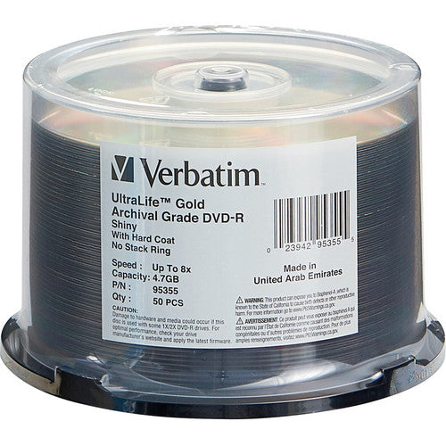 Support enregistrable DVD Verbatim UltraLife 95355 - DVD-R - 8x - 4,70 Go - Lot de 50 broches 95355