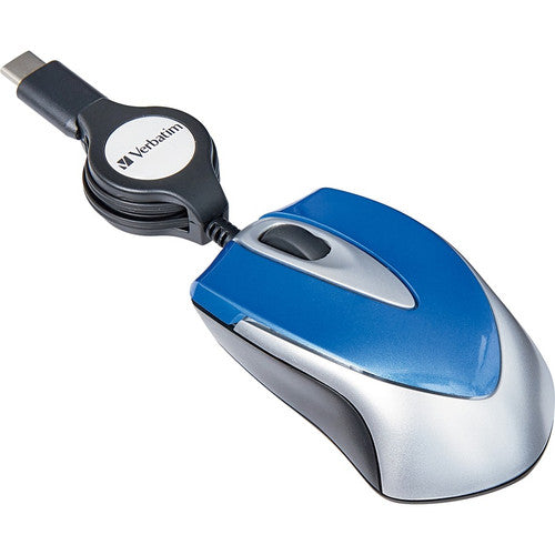 Mini souris optique de voyage Verbatim USB-C - Bleu 70237