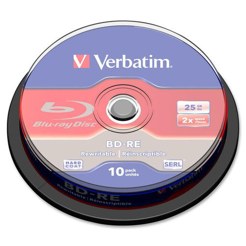 Verbatim BD-RE 25 Go 2X avec surface de marque - Boîte de 10 broches 43694