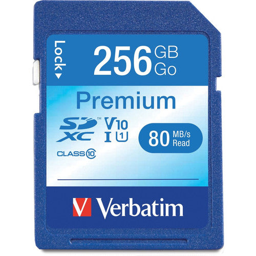 Carte mémoire SDXC Premium Verbatim 256 Go, UHS-I V10 U1 classe 10 99828